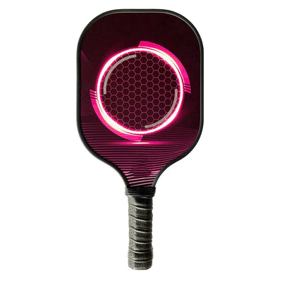 Vortex Pro Pickleball Paddle with vibrant pink circular design and black grip handle
